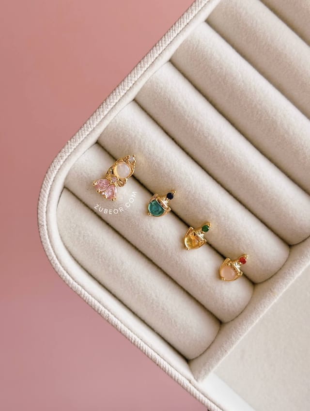 Set de aretes asimétricos Aurora