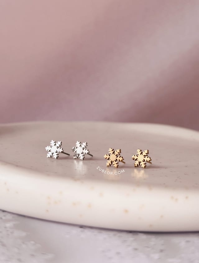 Aretes copo de nieve liso