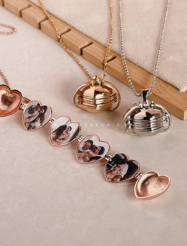 ¡LIQUIDACIÓN! Relicario corazón de 8 fotos