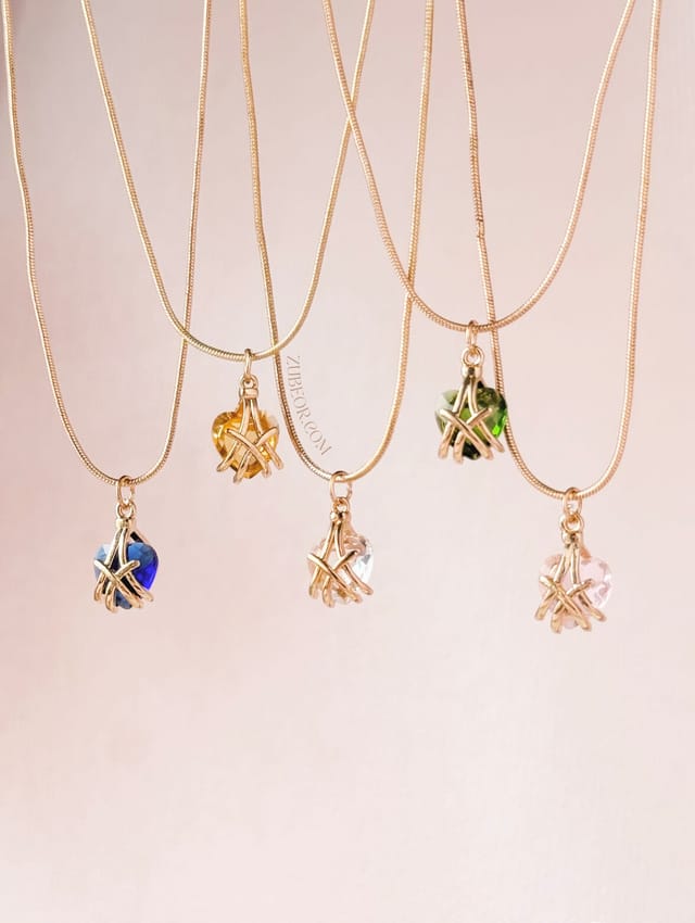 Cadenas corazón de cristal colores