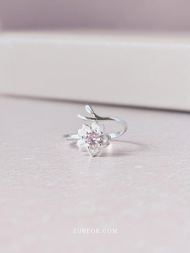Anillo sakura rosa