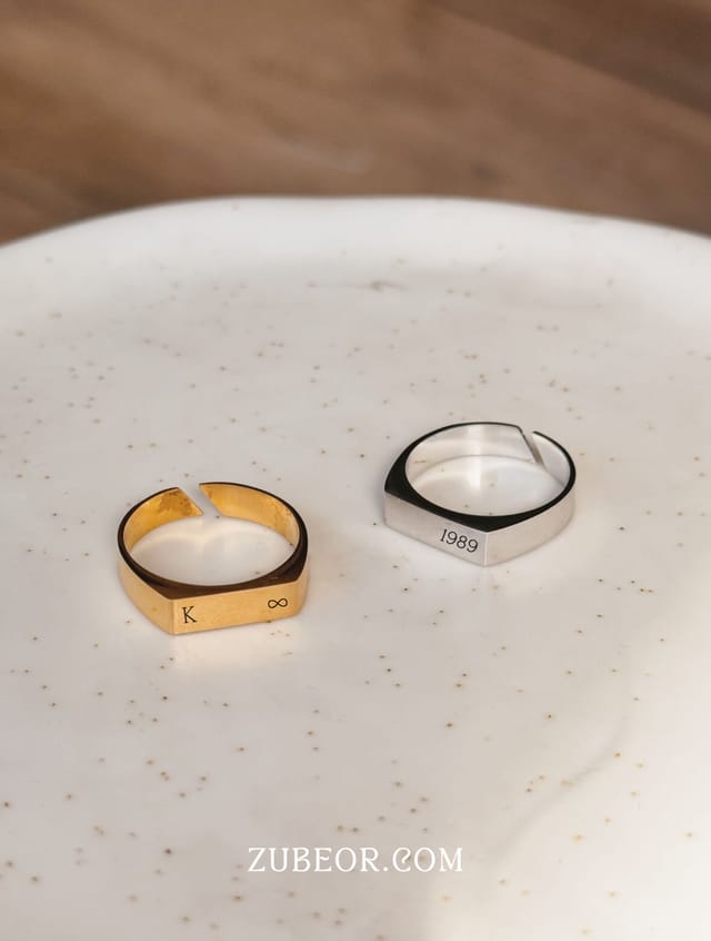 Anillo grabado grueso (con pago previo)