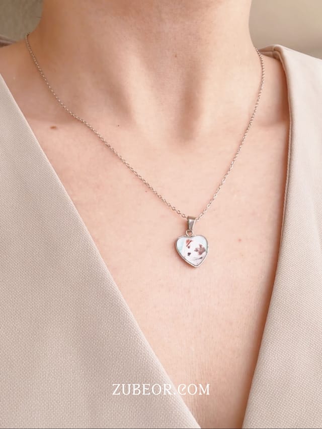Cadena camafeo corazón grabado (solo con pago previo)