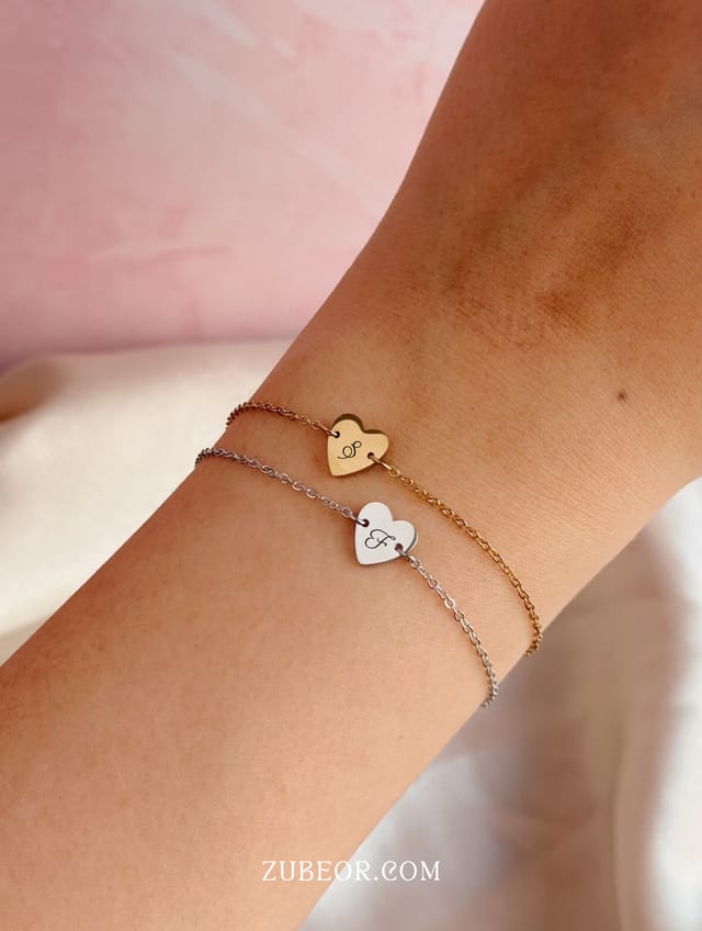 Pulsera corazón con inicial