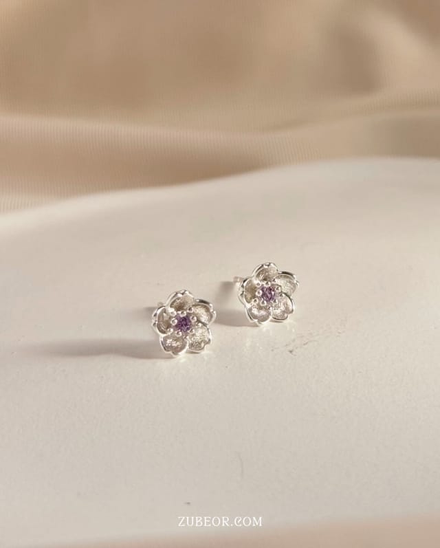 Aretes sakura morado