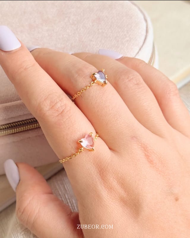 Anillo corazón ajustable