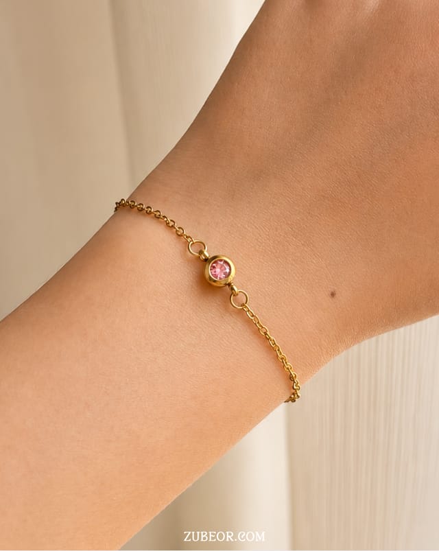 Pulsera cristal de mes redondo