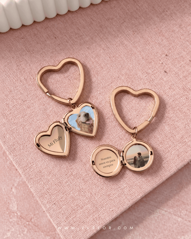 Llavero relicario rosegold