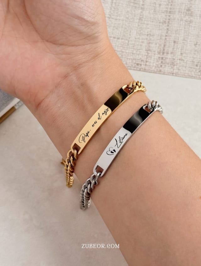 Pulsera grabada gruesa (solo pago previo)