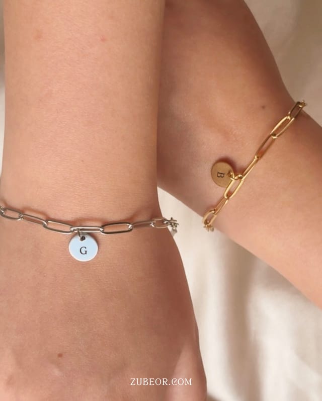 Pulsera eslabon largo con dije grabado (solo pago previo)